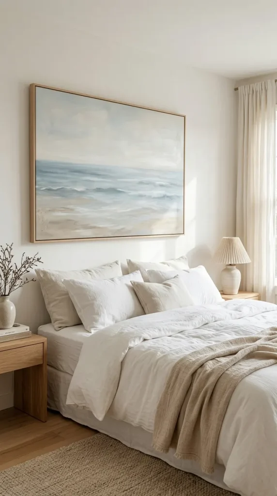 6 Seascape painting above bed