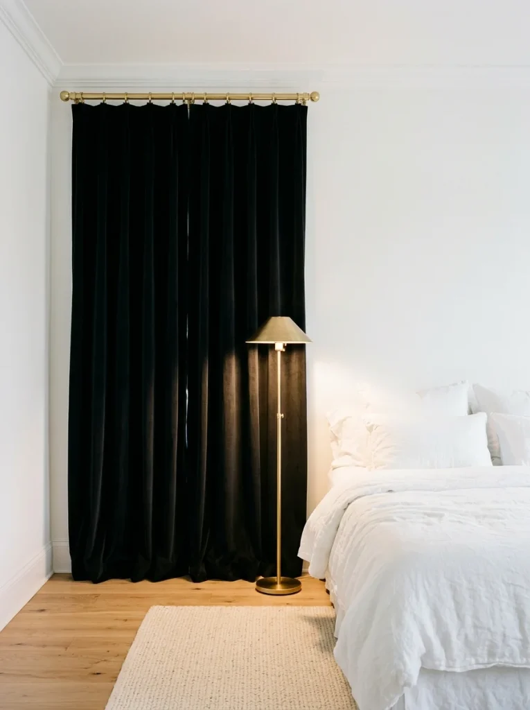 7 Black curtains on gold